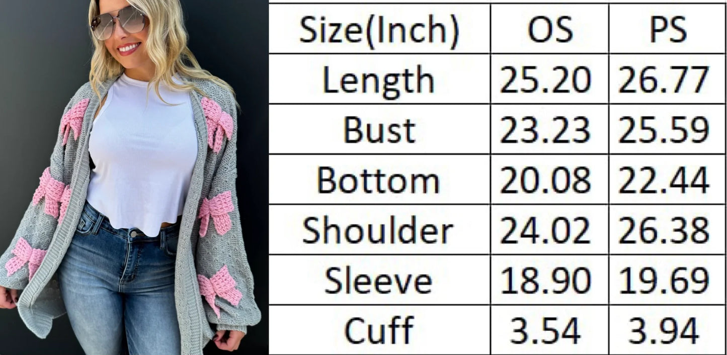 Chunky Knit Bow Cardigan