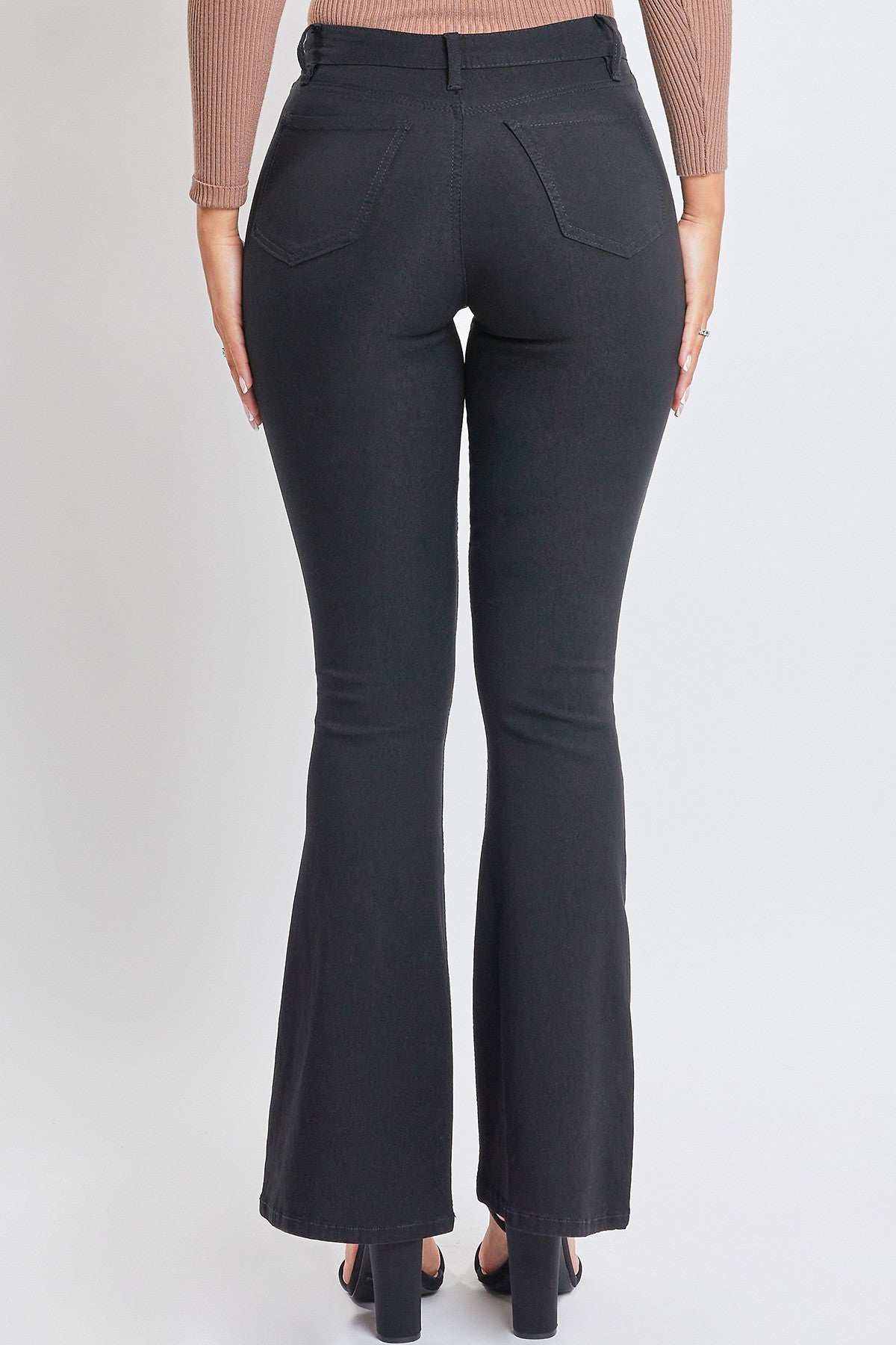 High Rise Flare Leg Pants in Black