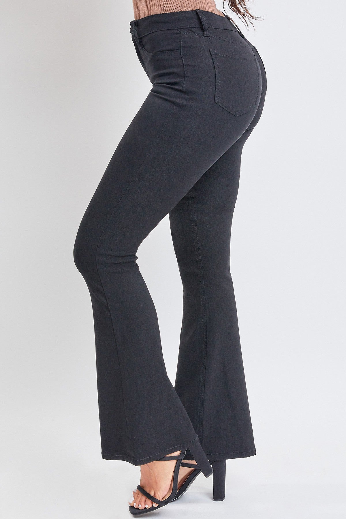 High Rise Flare Leg Pants in Black