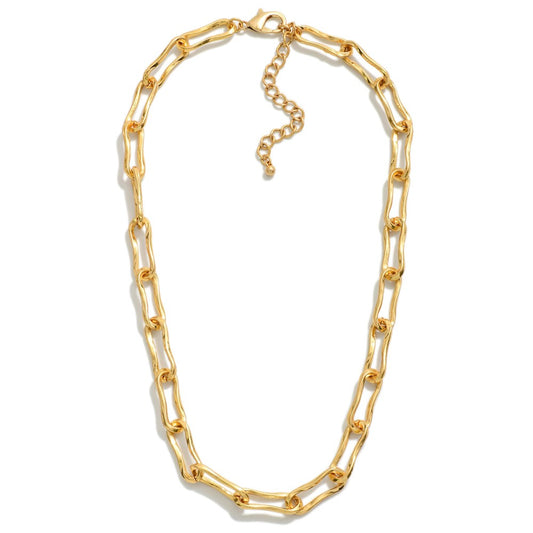 Wavy Peanut Chain Necklace Gold