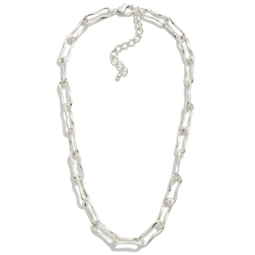 Wavy Peanut Chain Necklace Silver