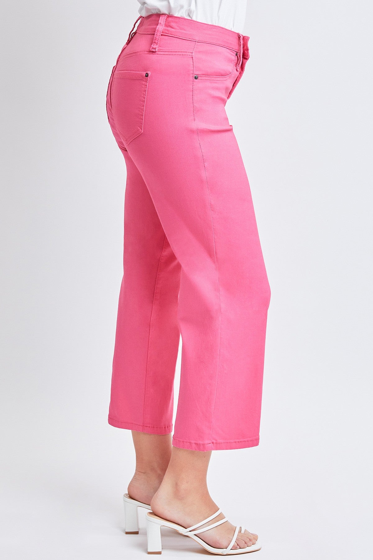 Crop Mid-Rise Pant In Fiery Coral Pink