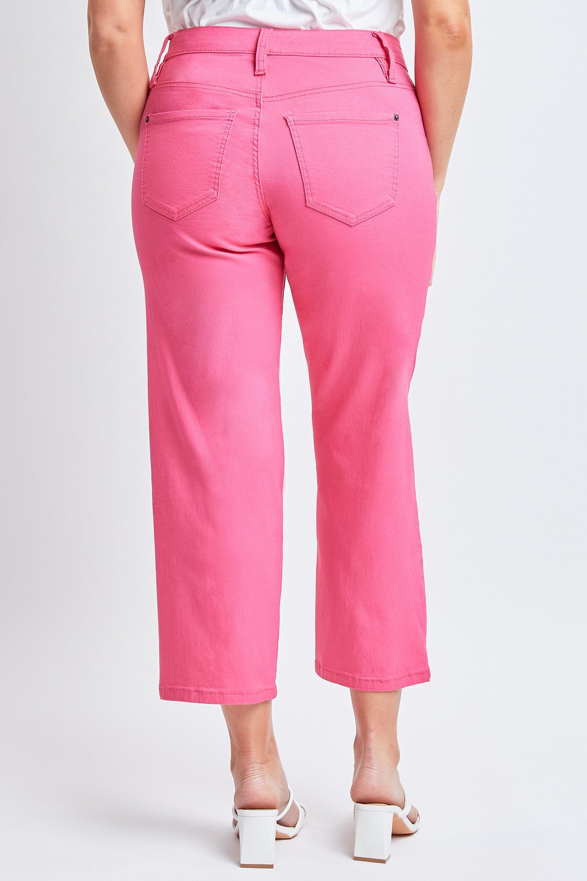 Crop Mid-Rise Pant In Fiery Coral Pink