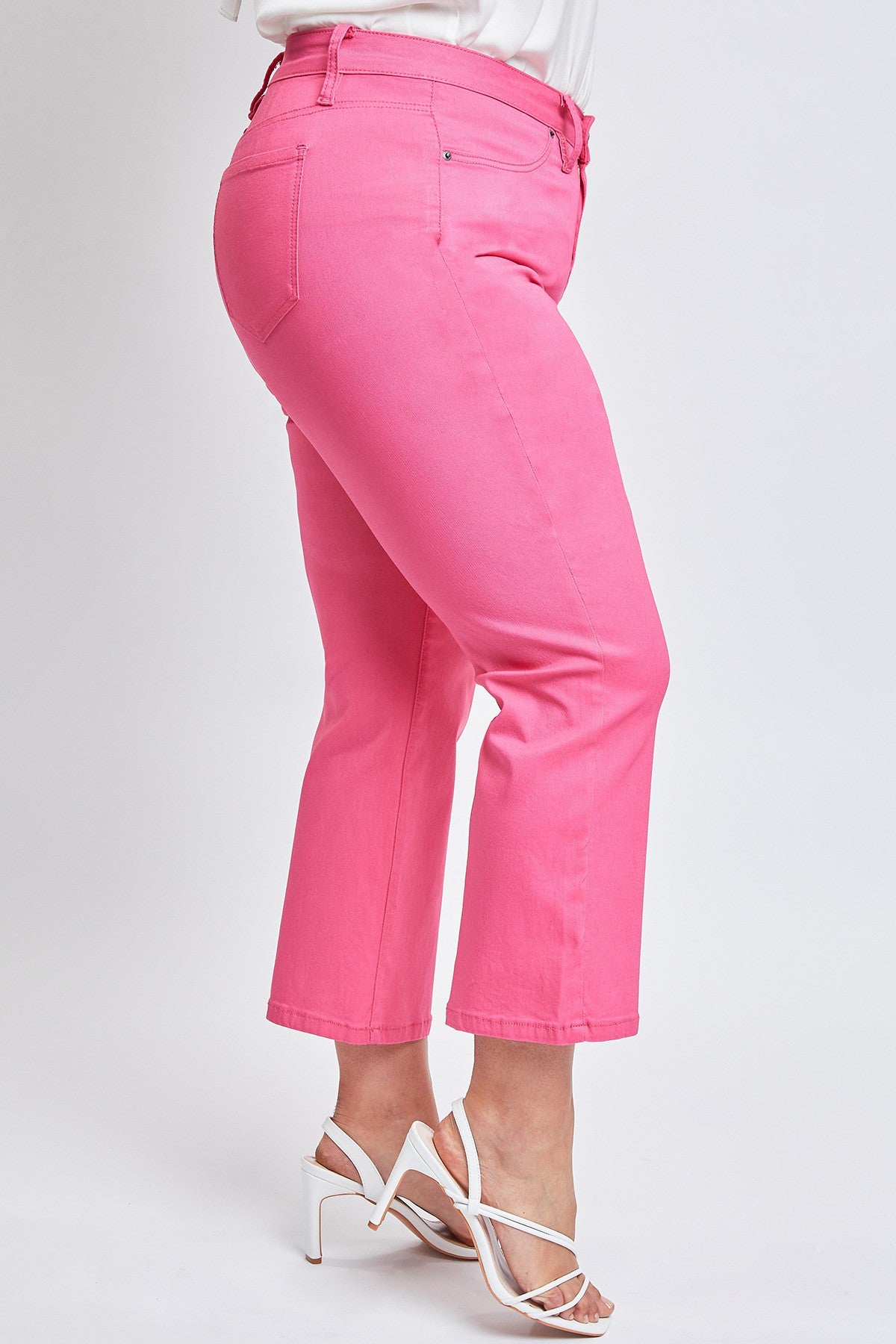 Crop Mid-Rise Pant In Fiery Coral Pink