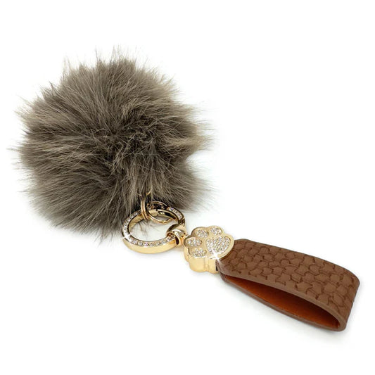 Paw Print Furry Keyring