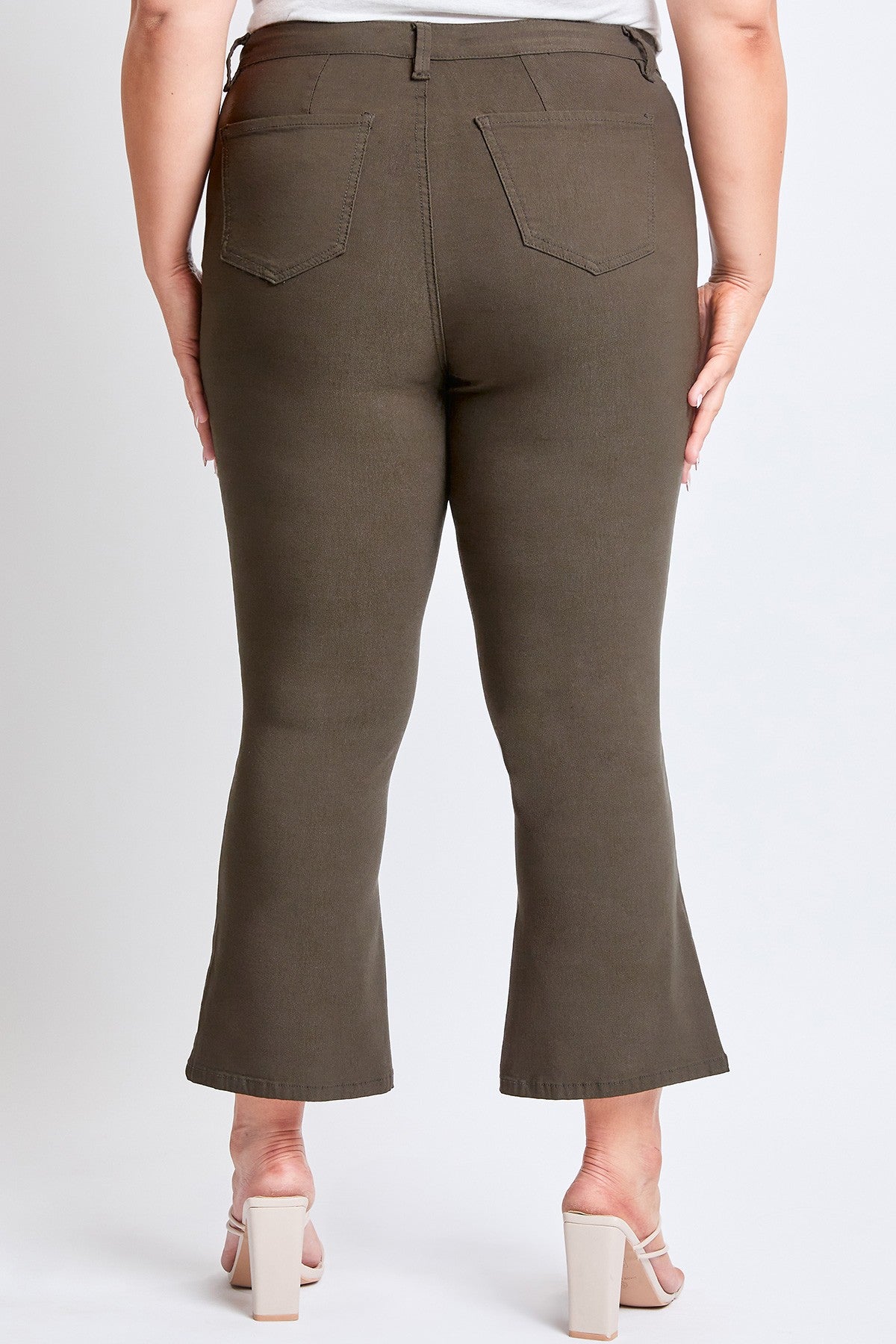 Crop Kick Flare Pant In Olive