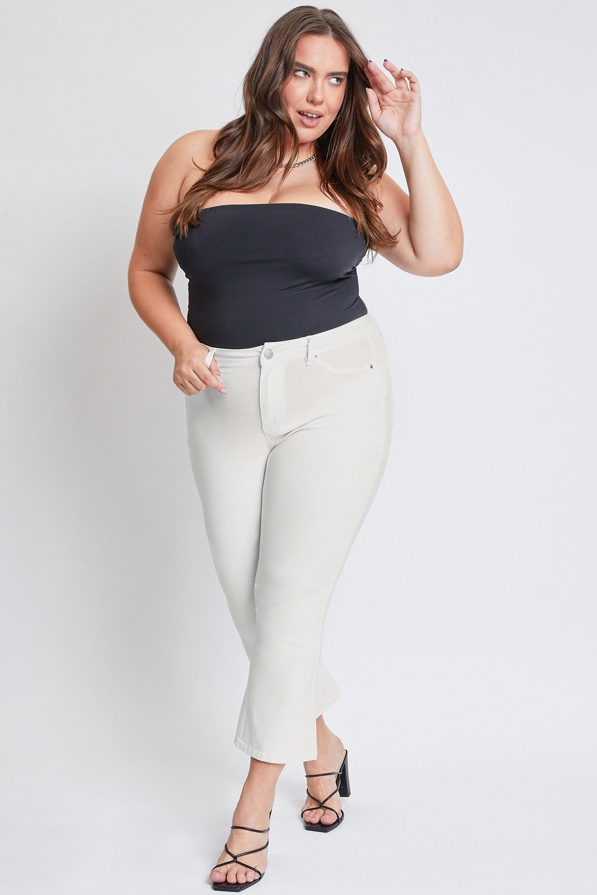 Crop Kick Flare Pant In Ivory