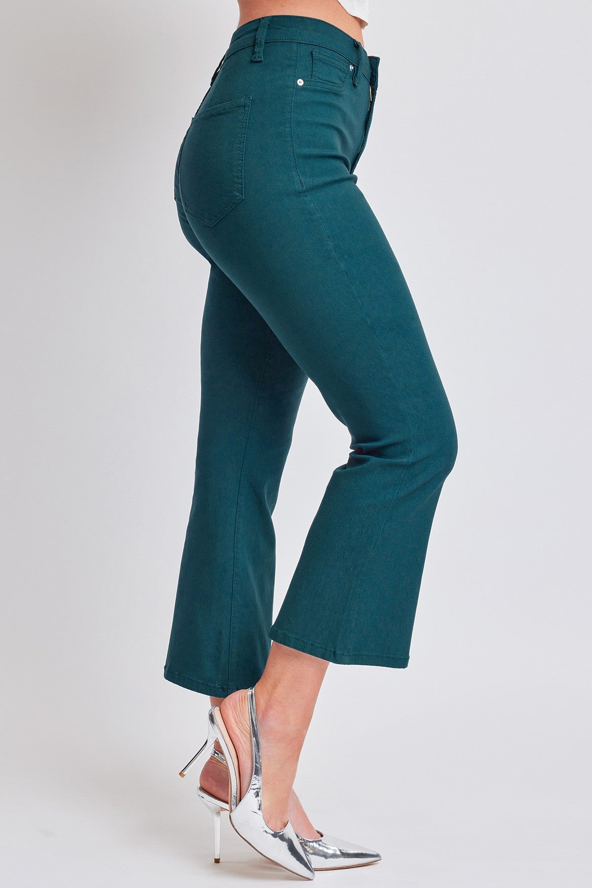 Crop Kick Flare Pant In Dark Teal