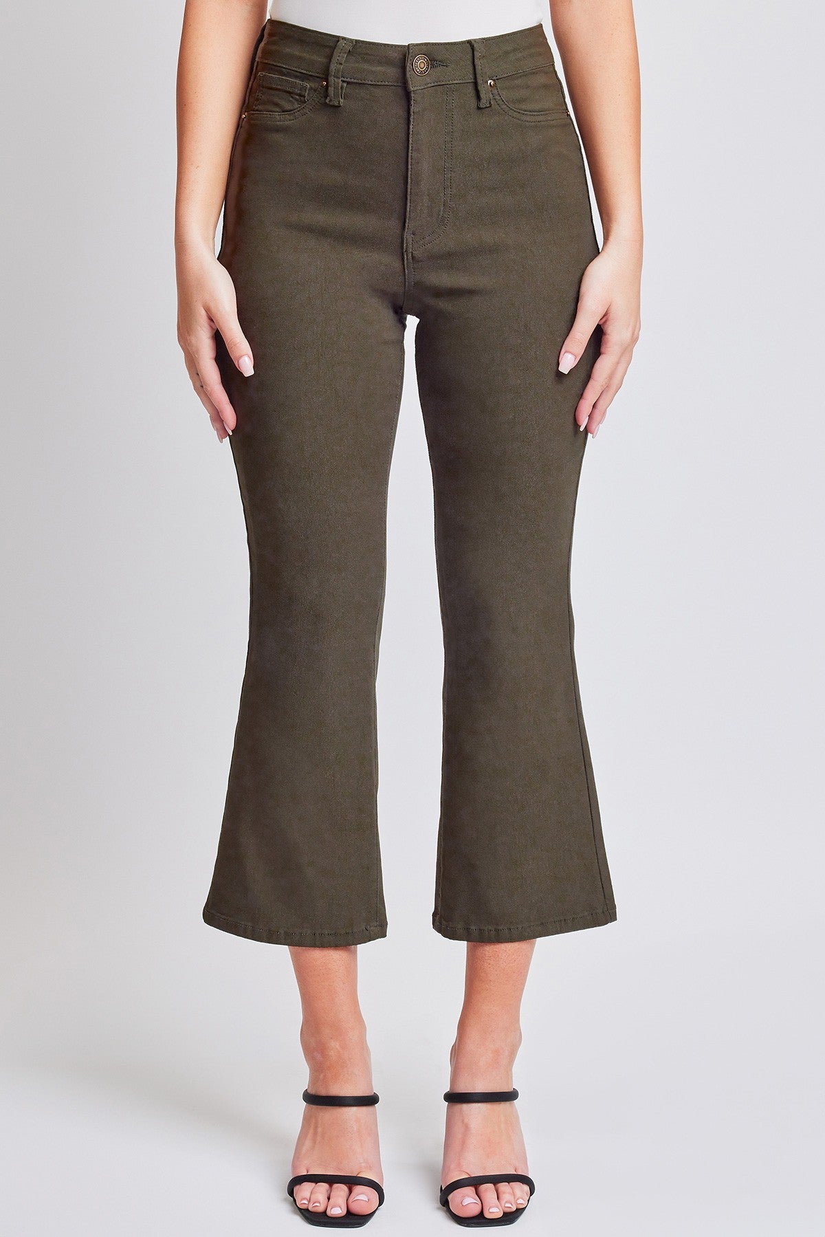 Crop Kick Flare Pant In Olive