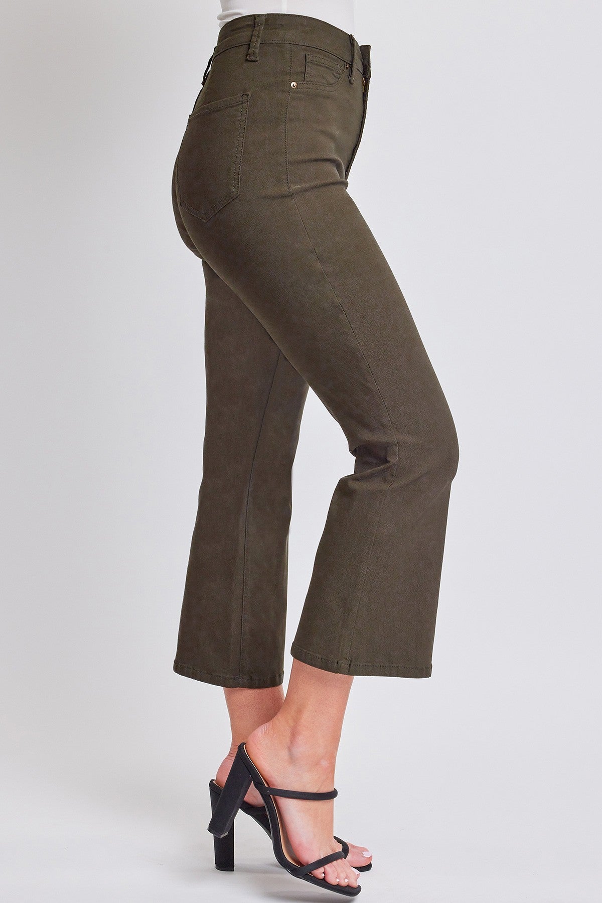 Crop Kick Flare Pant In Olive