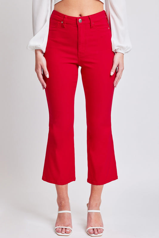 Crop Kick Flare Pant In Red