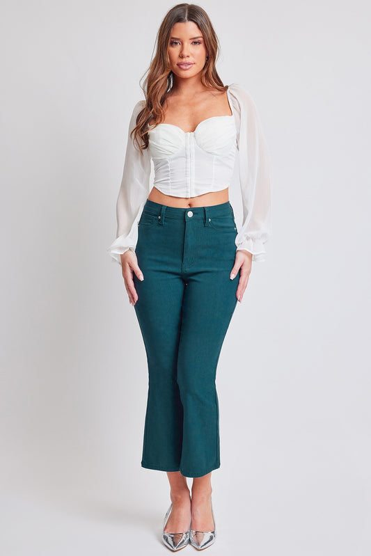 Crop Kick Flare Pant In Dark Teal