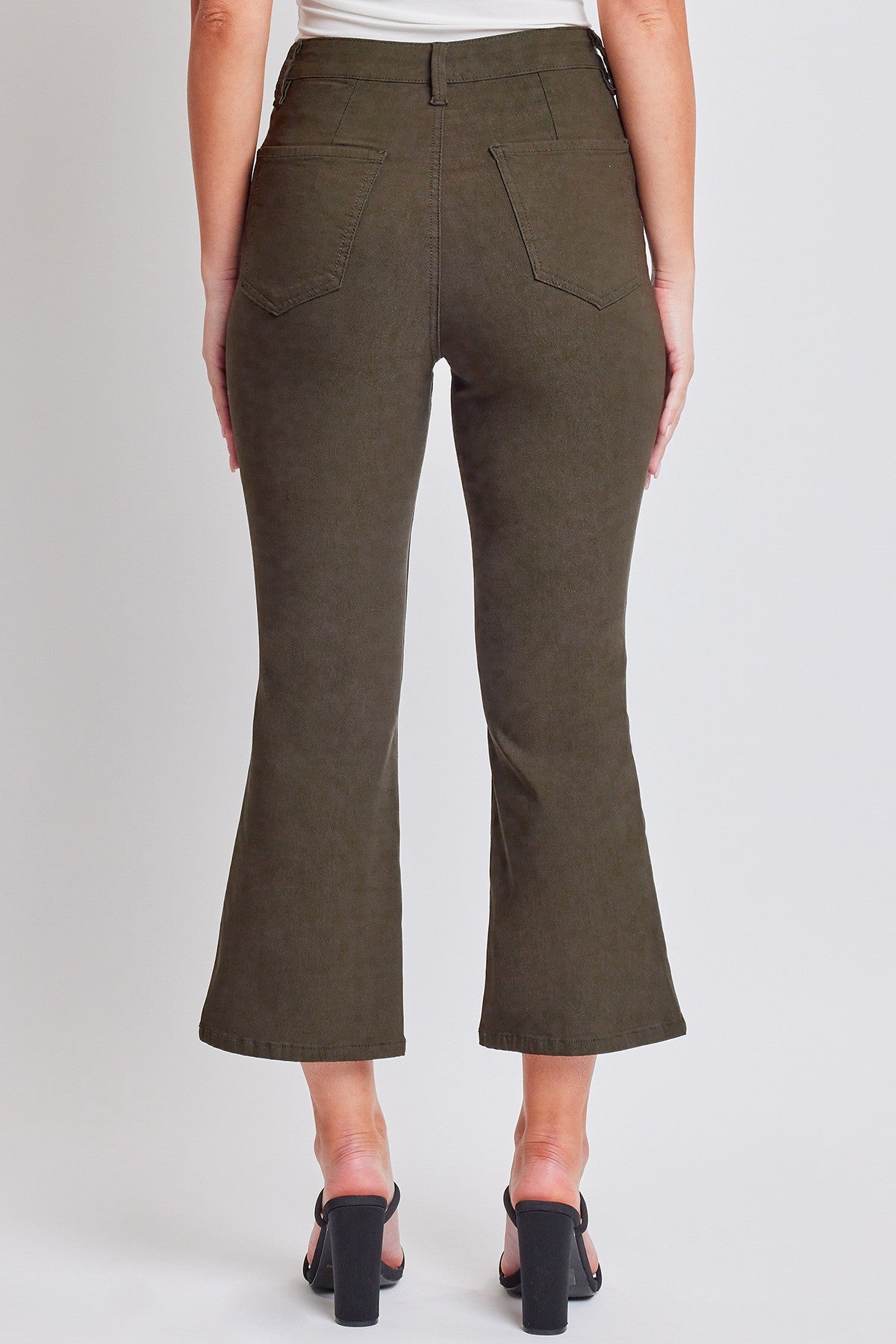 Crop Kick Flare Pant In Olive