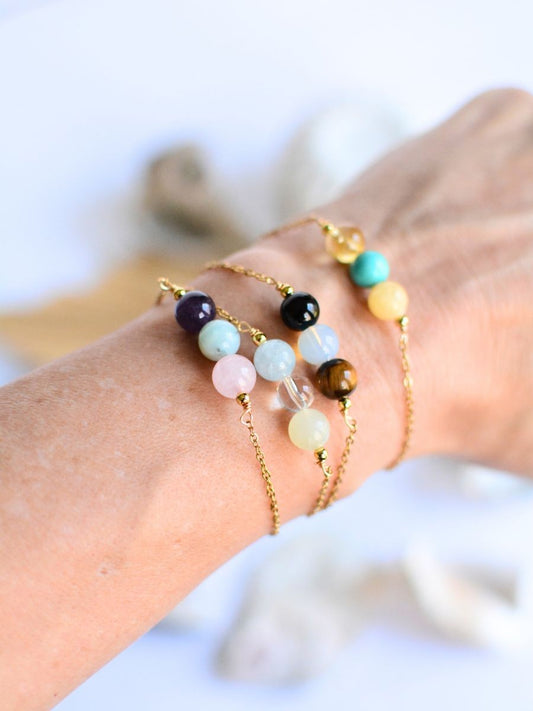 Triple Stone Message Bracelet