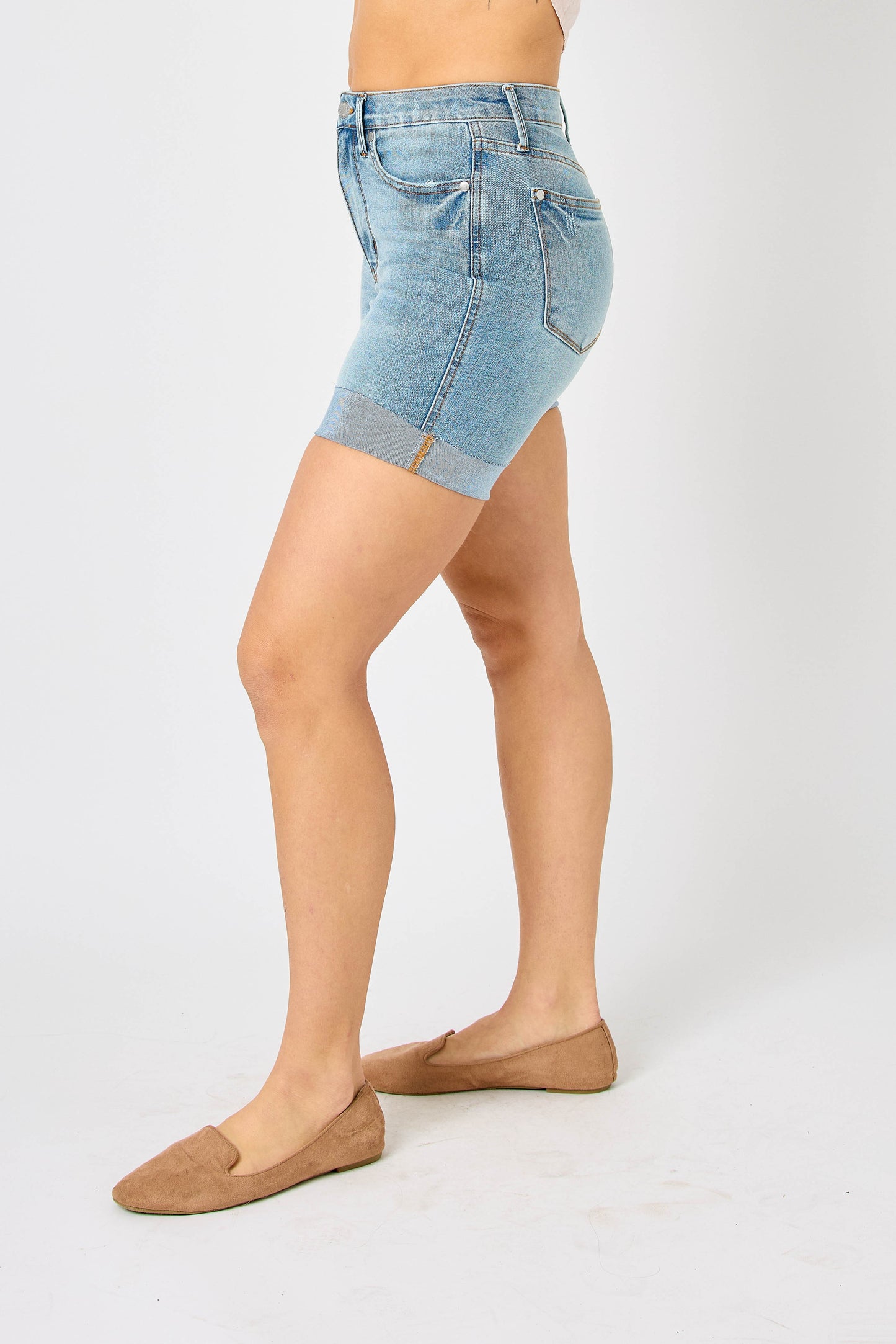 Judy Blue High Waist Tummy Control Cool Denim Shorts