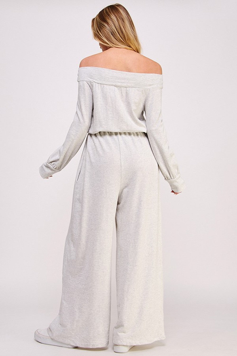 Off Shoulder Terry Jumpsuit