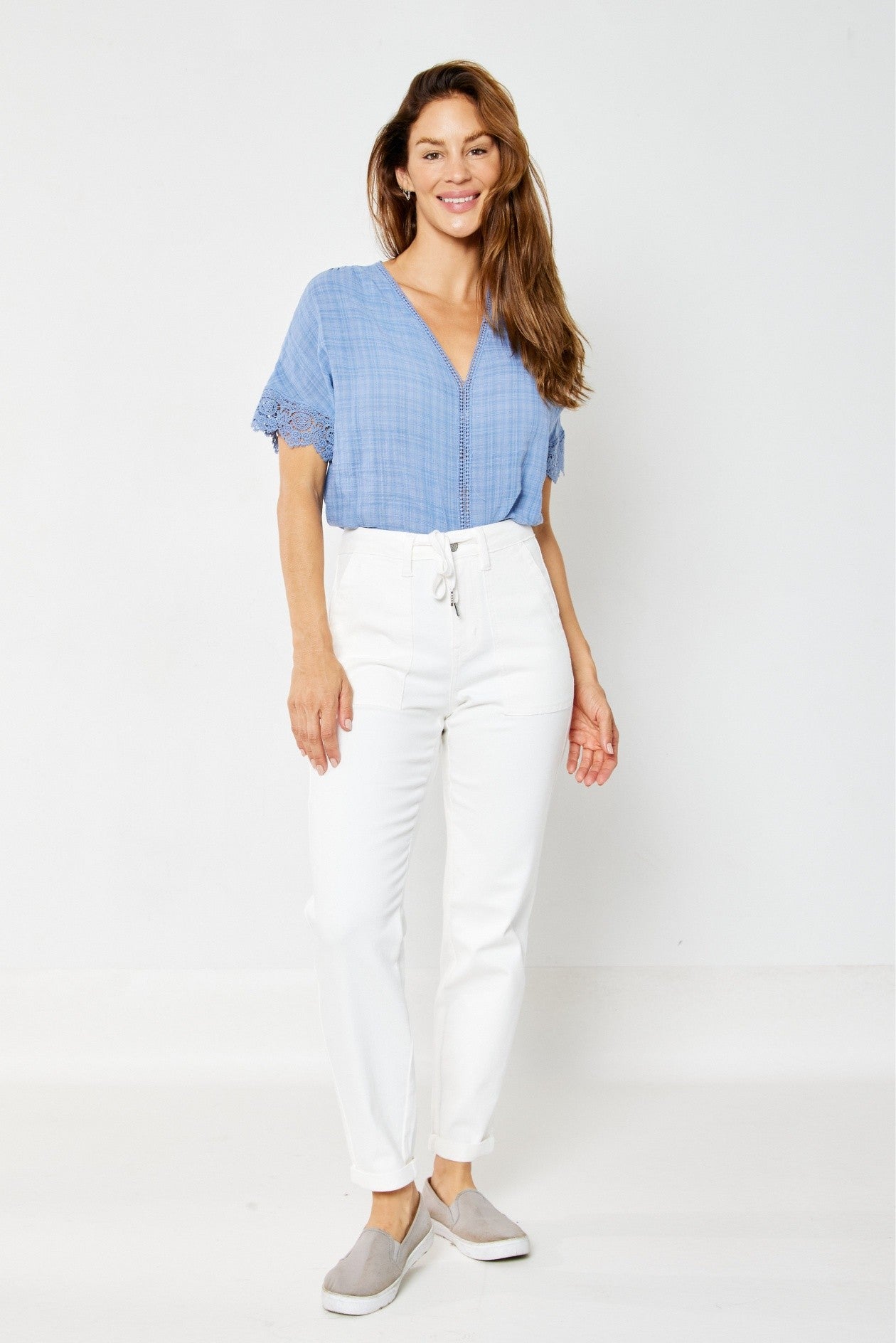 Judy Blue High Waisted White Jogger Denim