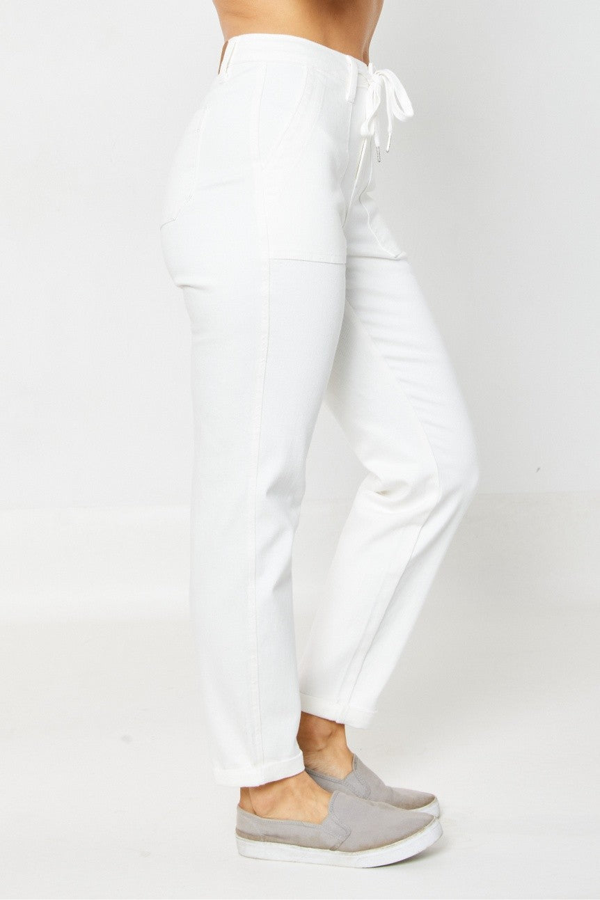 Judy Blue High Waisted White Jogger Denim