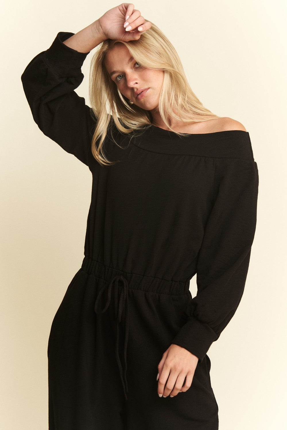 Off Shoulder Terry Jumpsuit