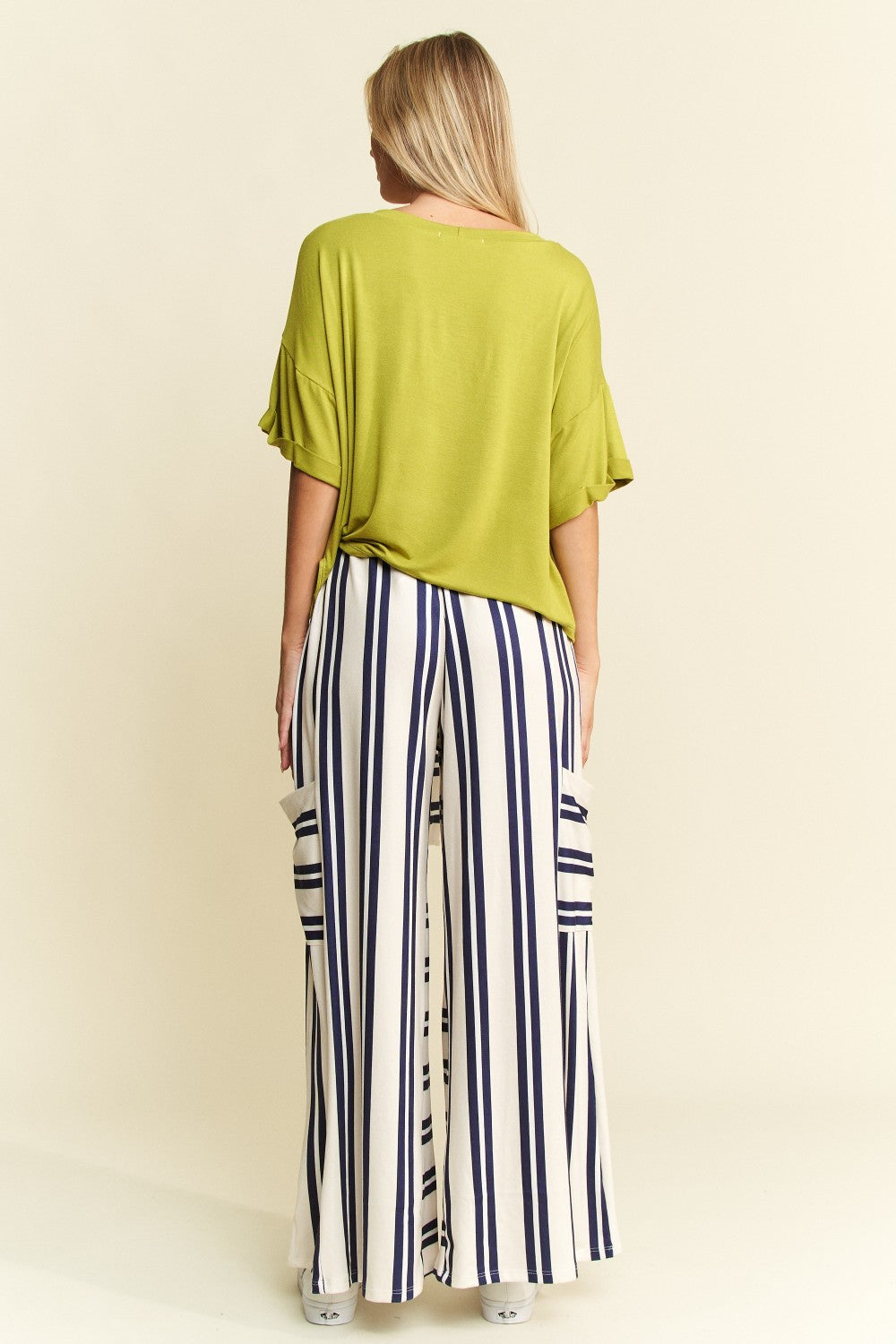 Brushed Knit Striped Pants