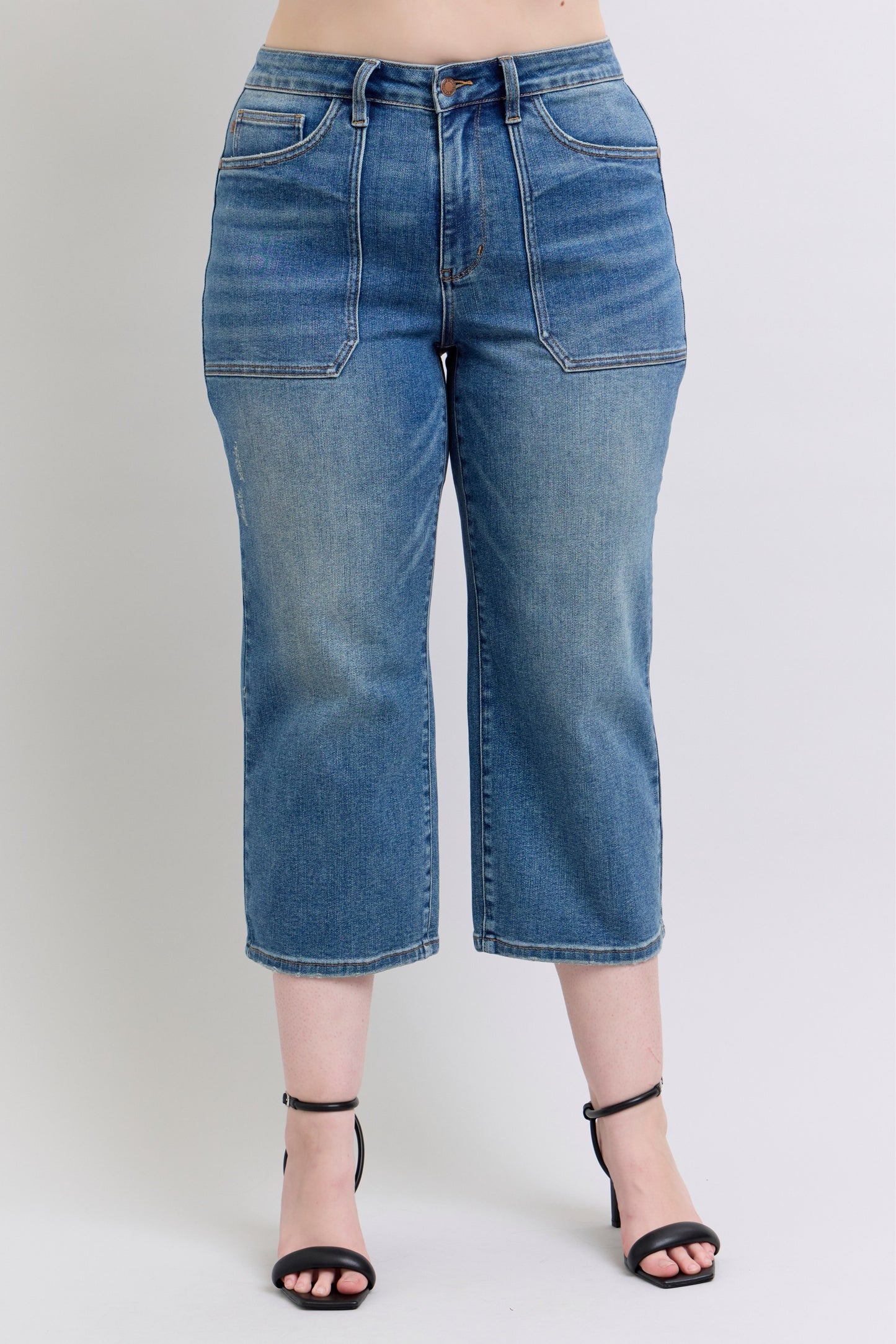 Judy Blue High Waist Utility Pocket Crop Denim