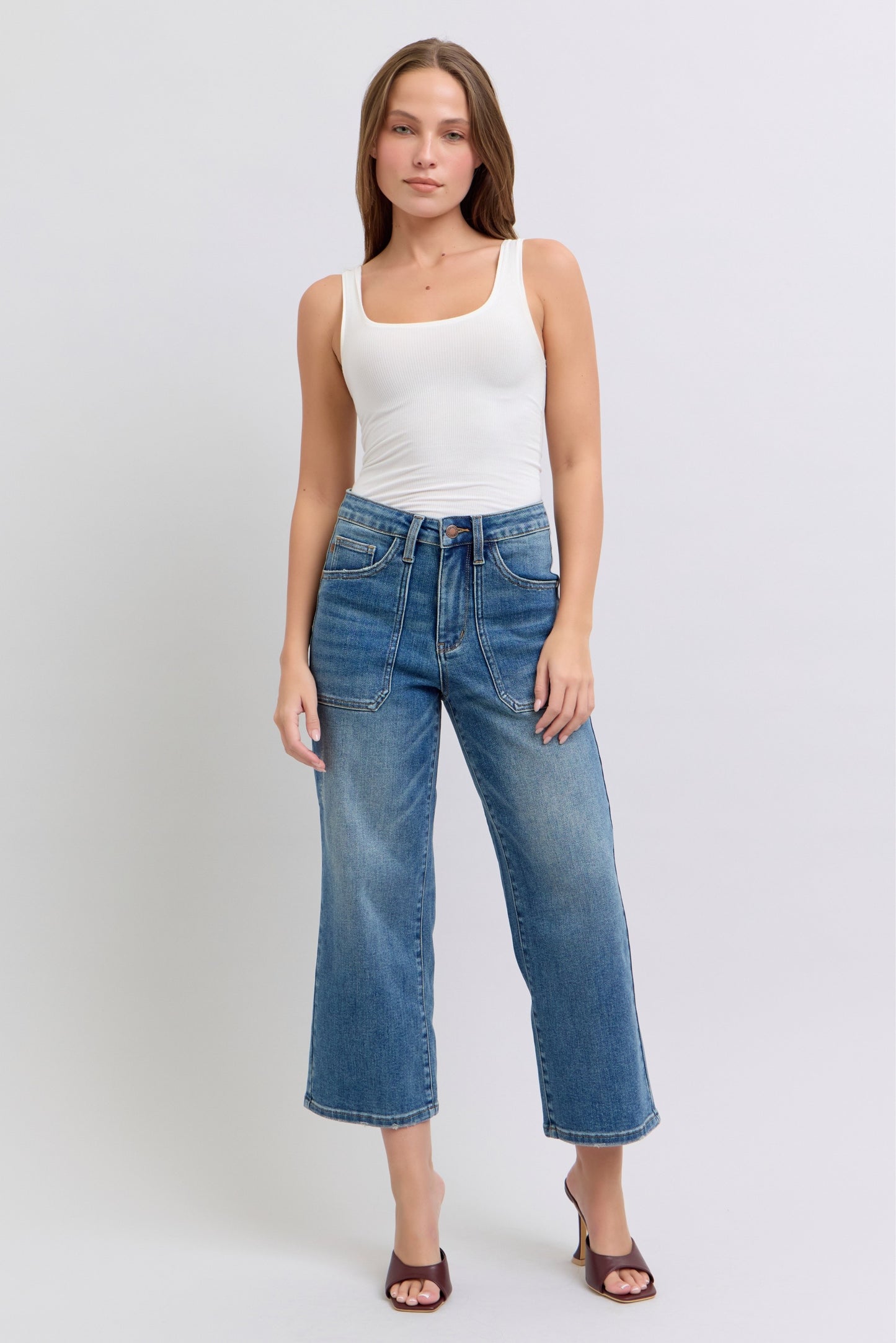 Judy Blue High Waist Utility Pocket Crop Denim