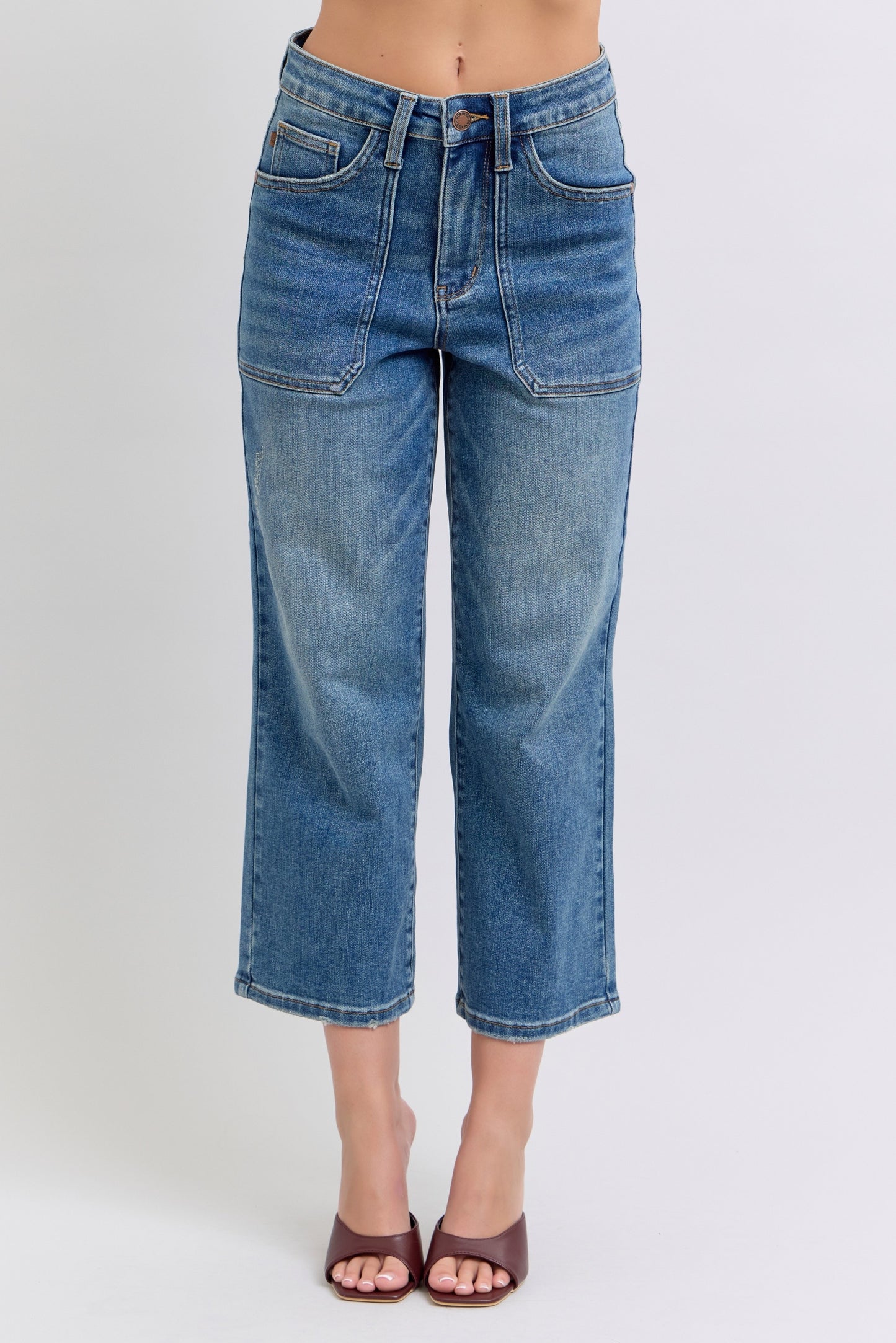 Judy Blue High Waist Utility Pocket Crop Denim