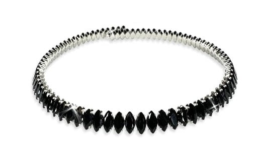 Jacqueline Kent Flexible Crystal Tennis Necklace in Black