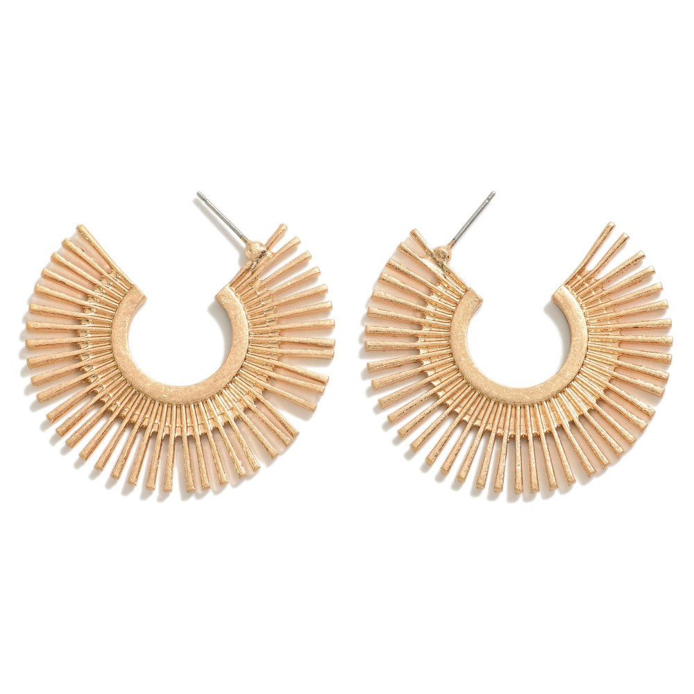 Sunburst Hoop Earrings in Gold