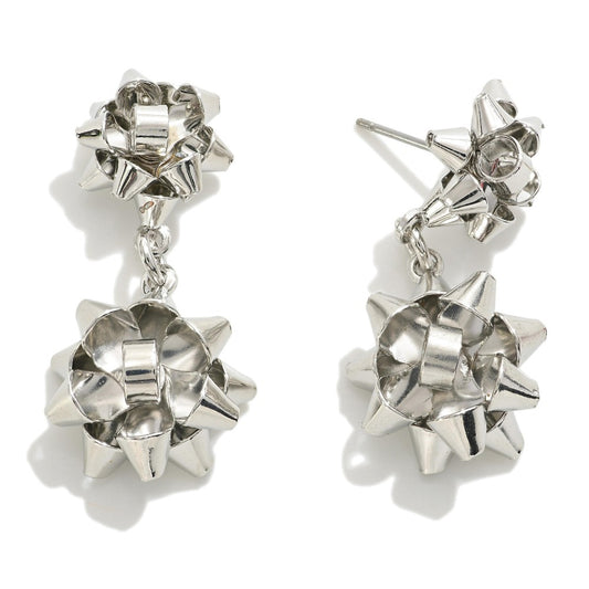 Bow Earrings Silver