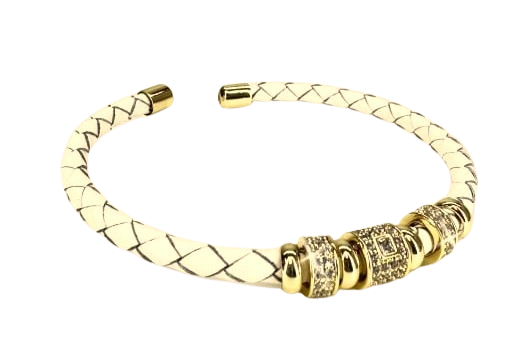 Jacqueline Kent Flexible Beaded Bracelet in Ivory