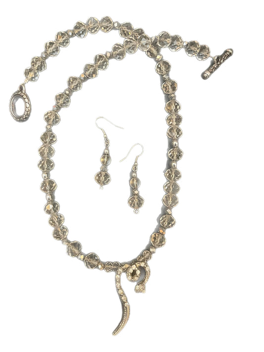 Hand Made Necklace Set- Rhinestone Snake