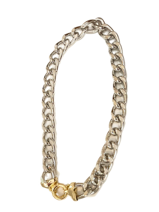 Two Tone Link Chain Necklace