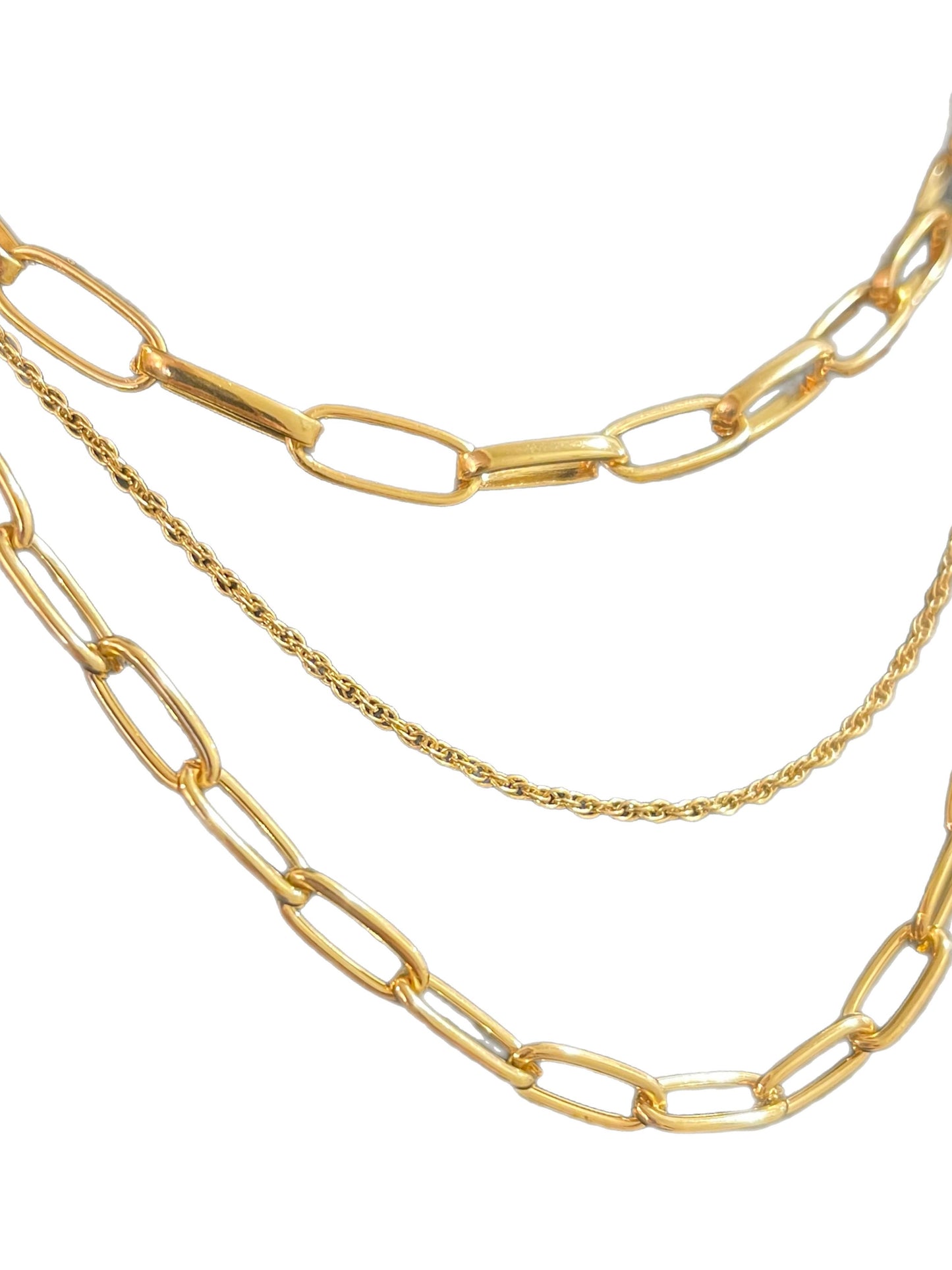 Triple Strand Gold Necklace