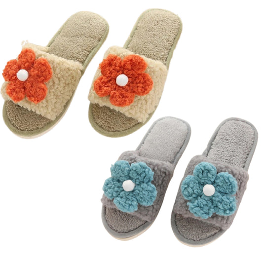 Sherpa Flower Slipper