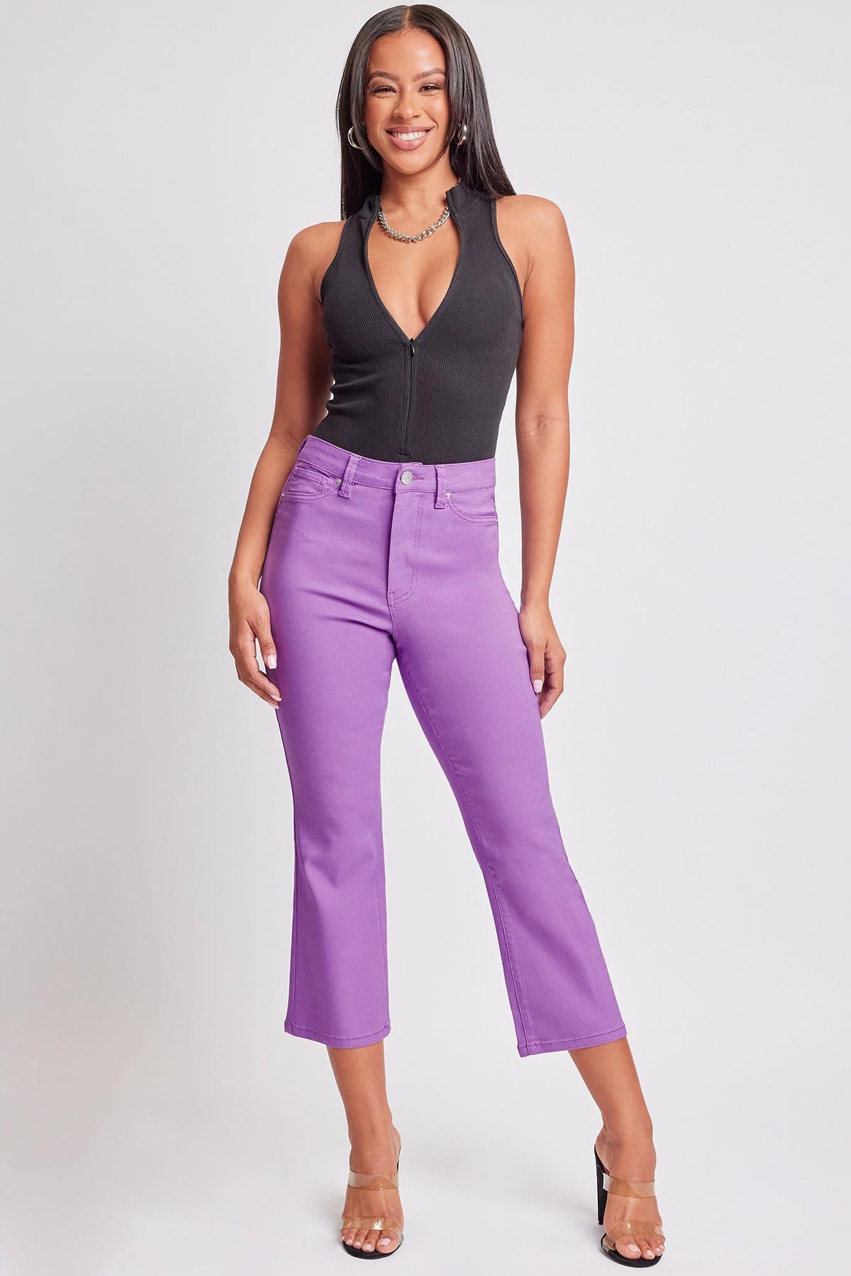 Crop Kick Flare Denim in Lilac