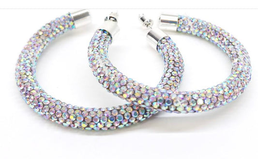 Jacqueline Kent Confetti Frosting Hoop Earrings