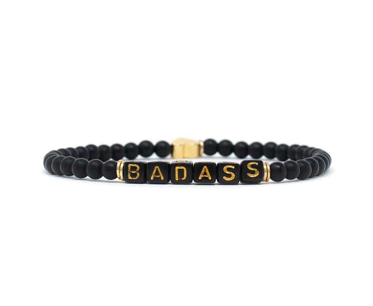 Tiny BADASS bracelet in Onyx