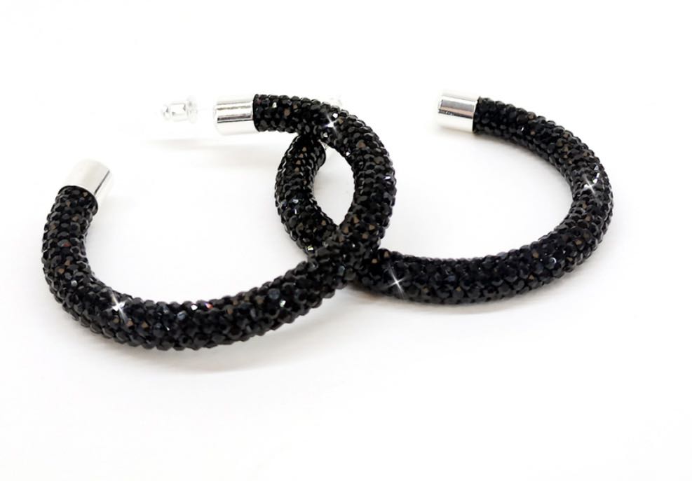 Jacqueline Kent Black Magic Hoop Earrings