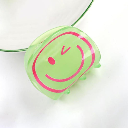 Emoji Wink Face Claw Clip Green