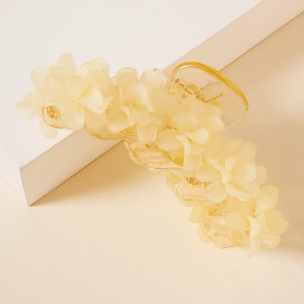 Curved Ivory Flowers Hair Clip