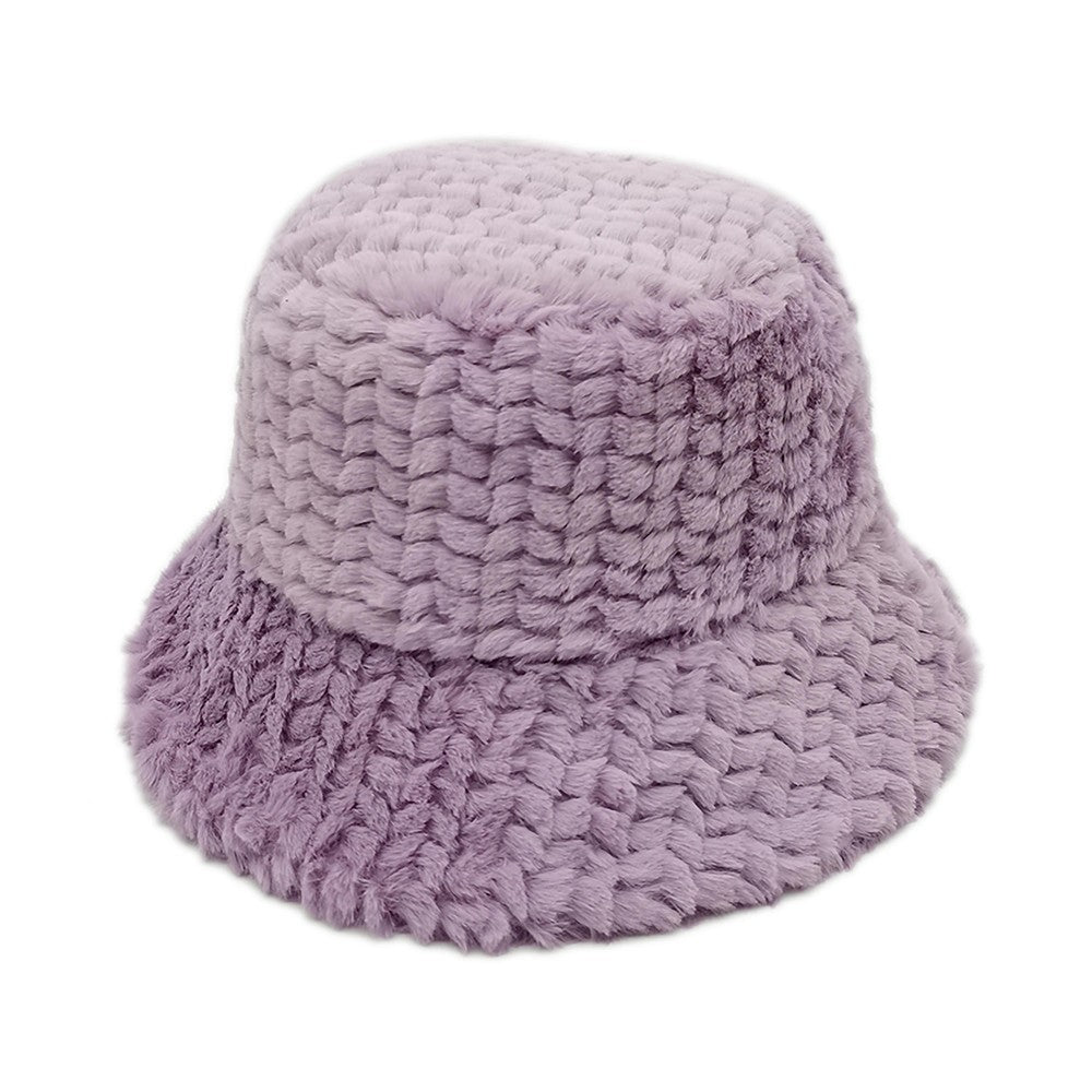 Lavender Faux Fur Bucket Hat