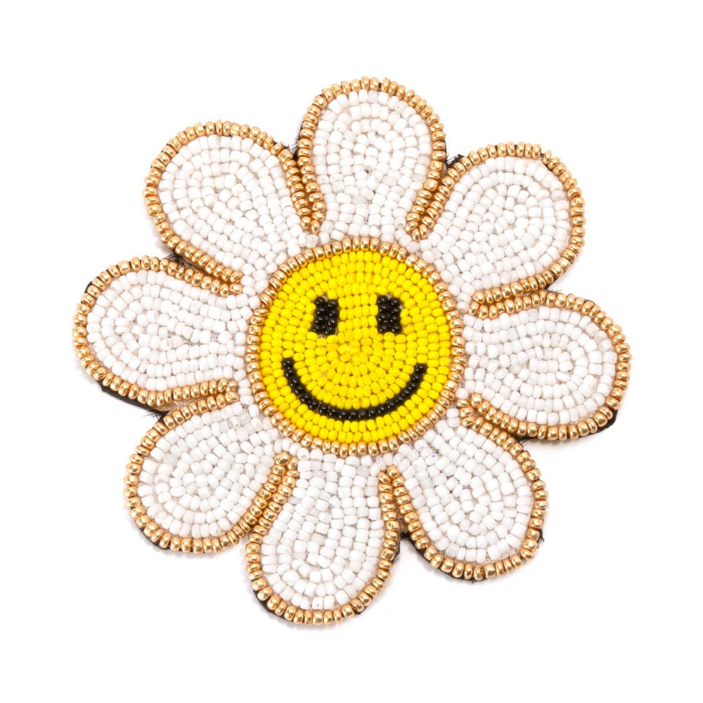 Seed Bead Smile Flower Coaster