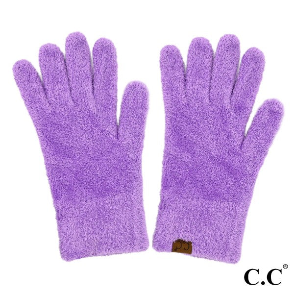 Plush Terry Chenille Lavender Gloves