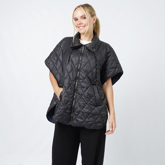 Quilted Puffer Vest in Black