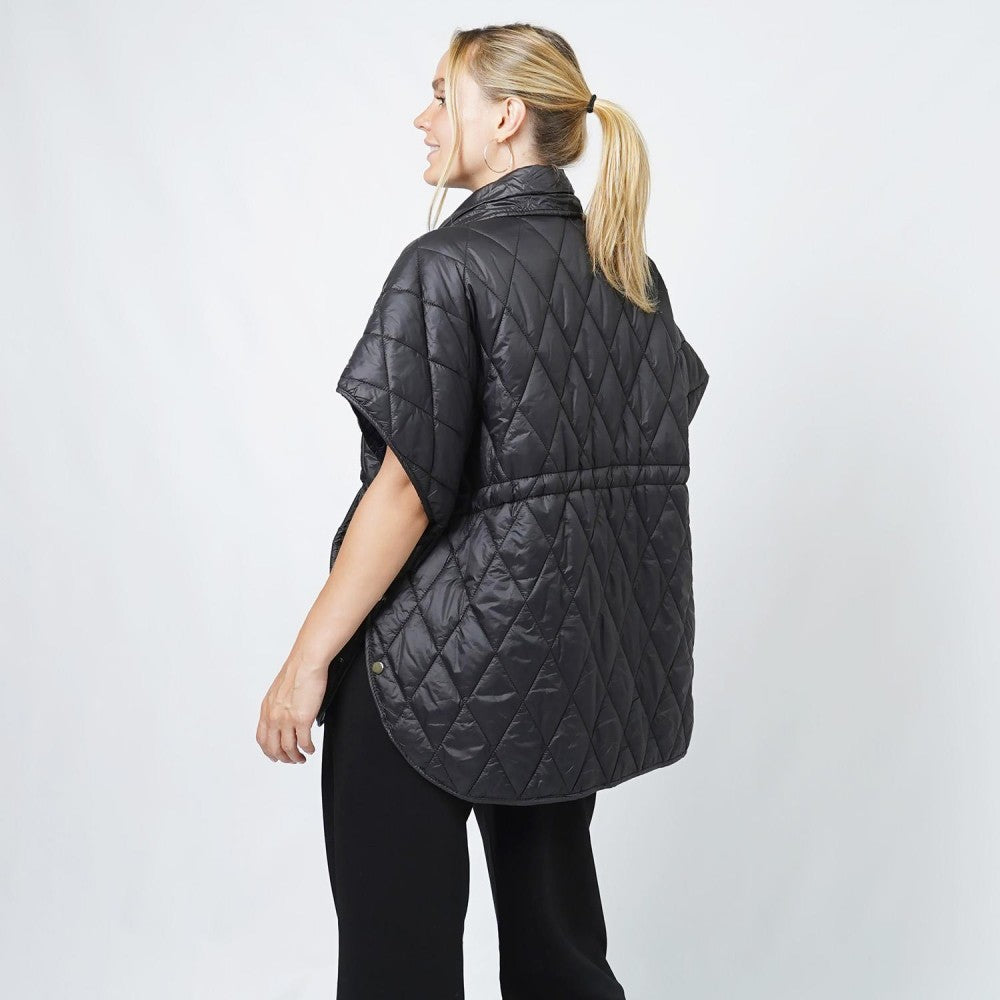 Quilted Puffer Vest in Black