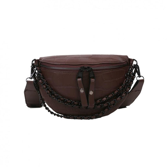 Vegan Alligator Sling Bag Brown