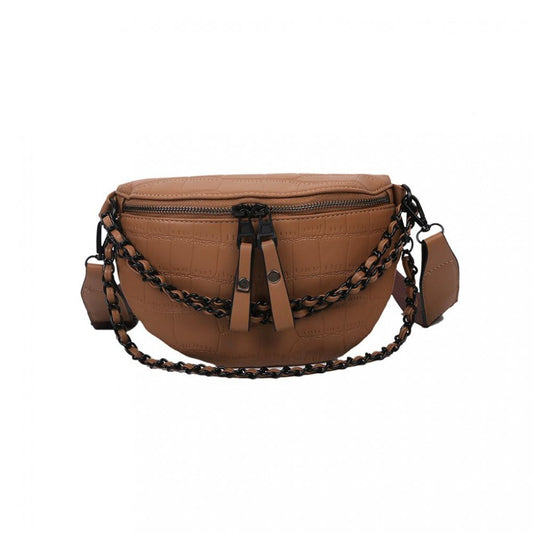 Vegan Alligator Sling Bag Khaki