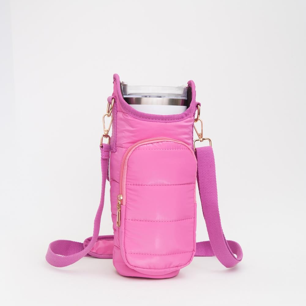 Quilted Cross-Body Water Bottle Bag