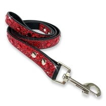 Jacqueline Kent Diamond In the Ruff Studded Leash in Red